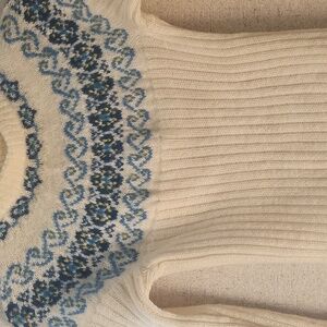 Womens Vintage Foldal Wool Pullover.Fair Isle Design.